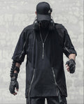 Street Oversized Multi-Zipper Cotton T-Shirt