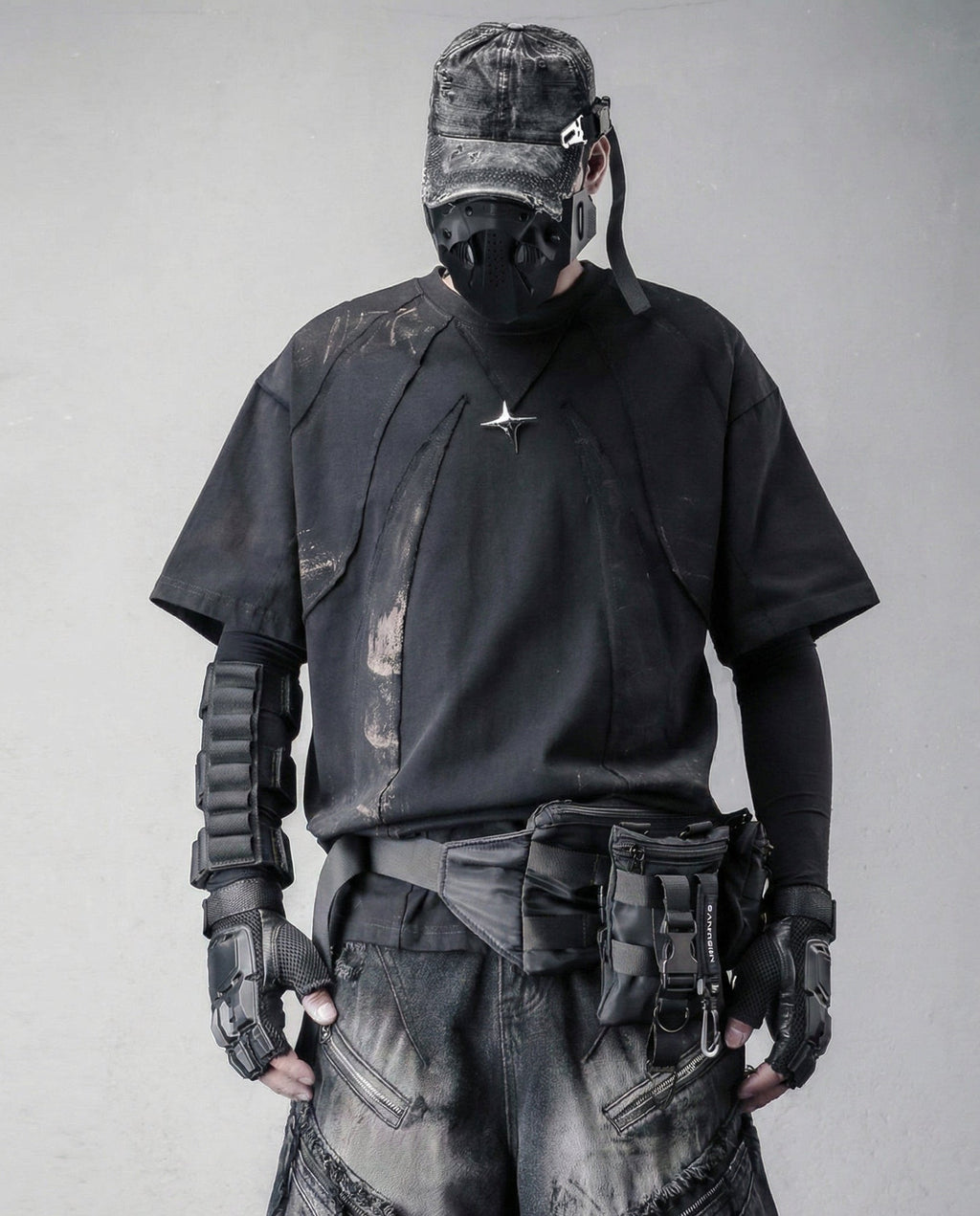 Streetwear Distressed Asymmetrical Cotton T-Shirt