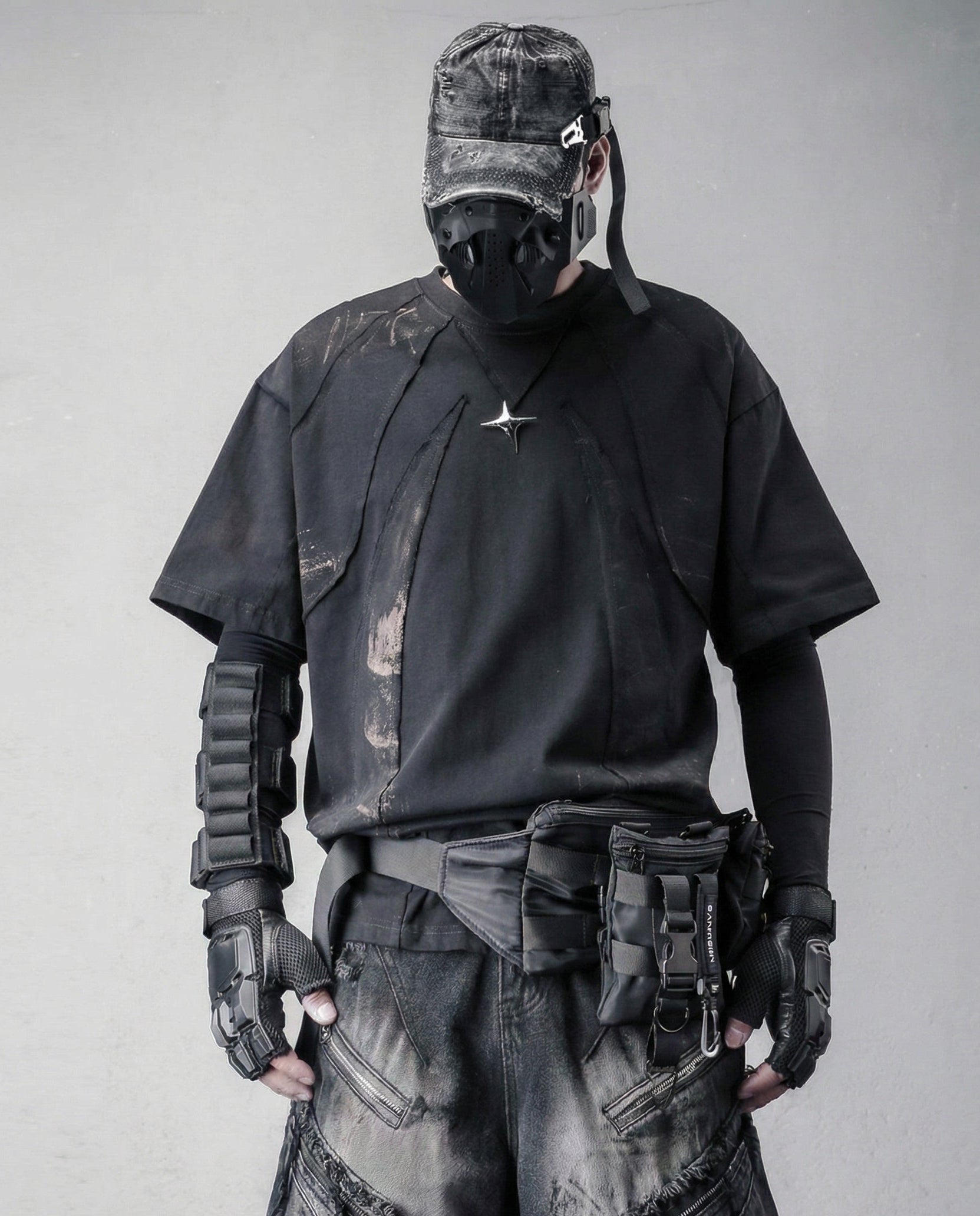 Streetwear Distressed Asymmetrical Cotton T-Shirt