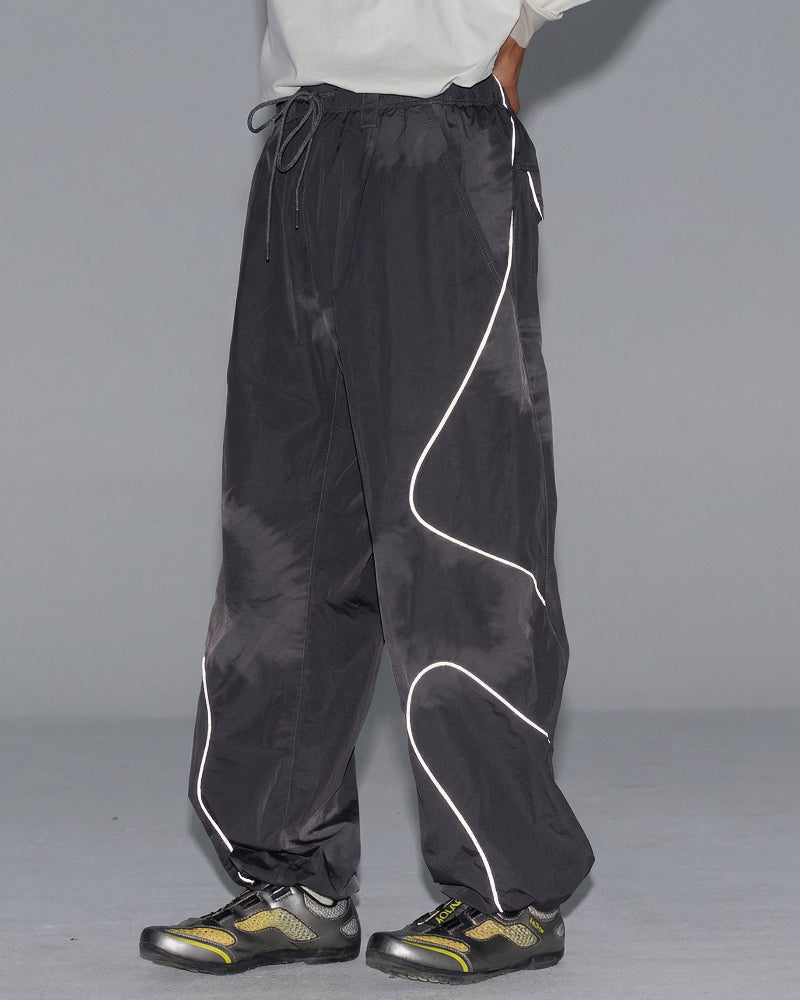 Streetwear Reflective Wide Leg Outdoor Hiking Pants