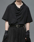 Japanese Darkwear Cowl Neck Draped Shirt