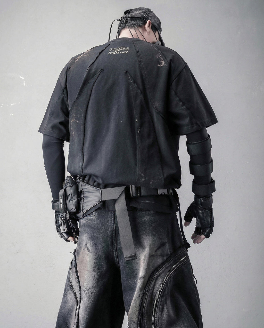 Streetwear Distressed Asymmetrical Cotton T-Shirt