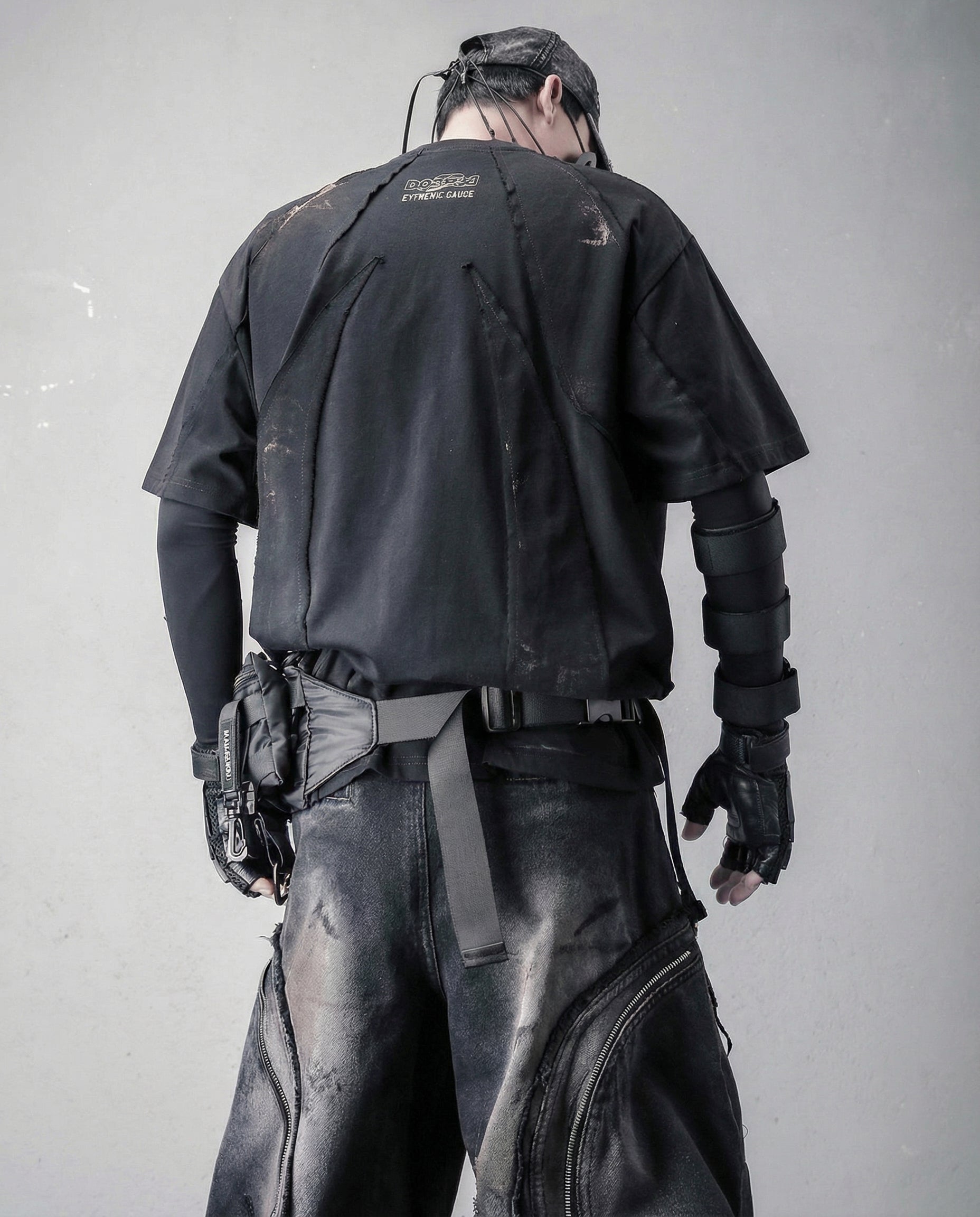 Streetwear Distressed Asymmetrical Cotton T-Shirt
