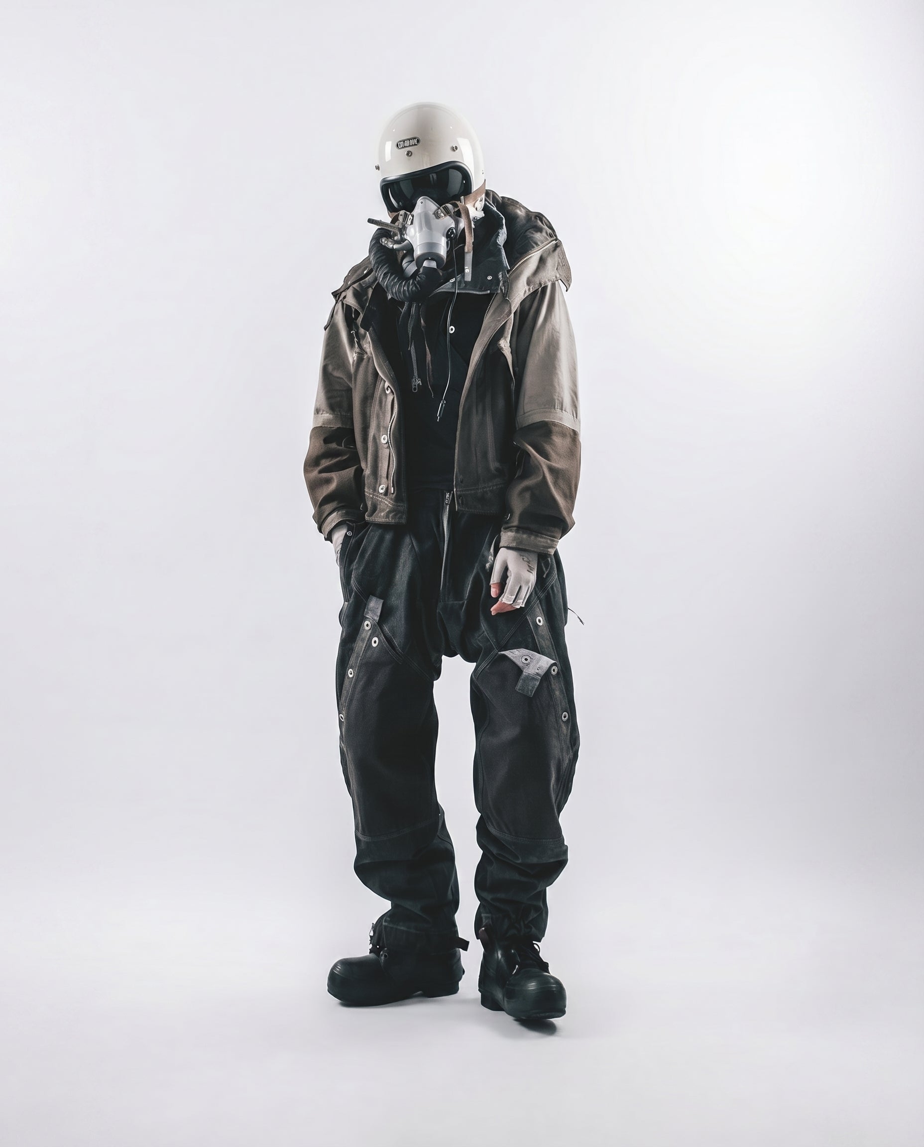 Wasteland Distressed Cotton Canvas Paneled Jacket