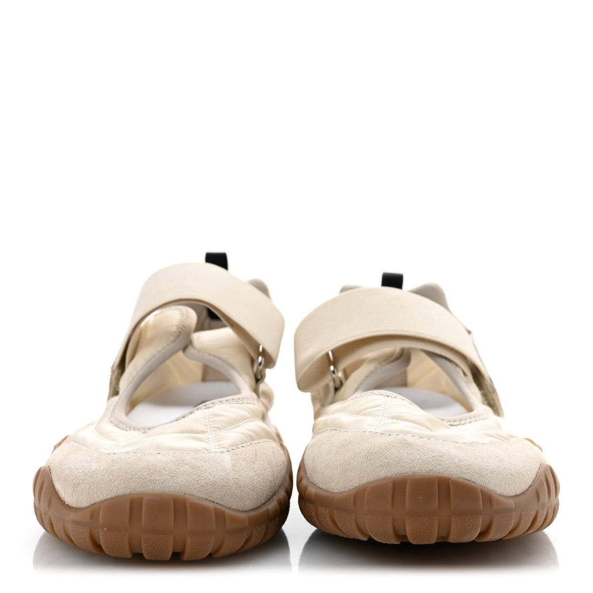 Technical Fabric Suede Womens Tyre Ballerina Flats 36.5 Ivory