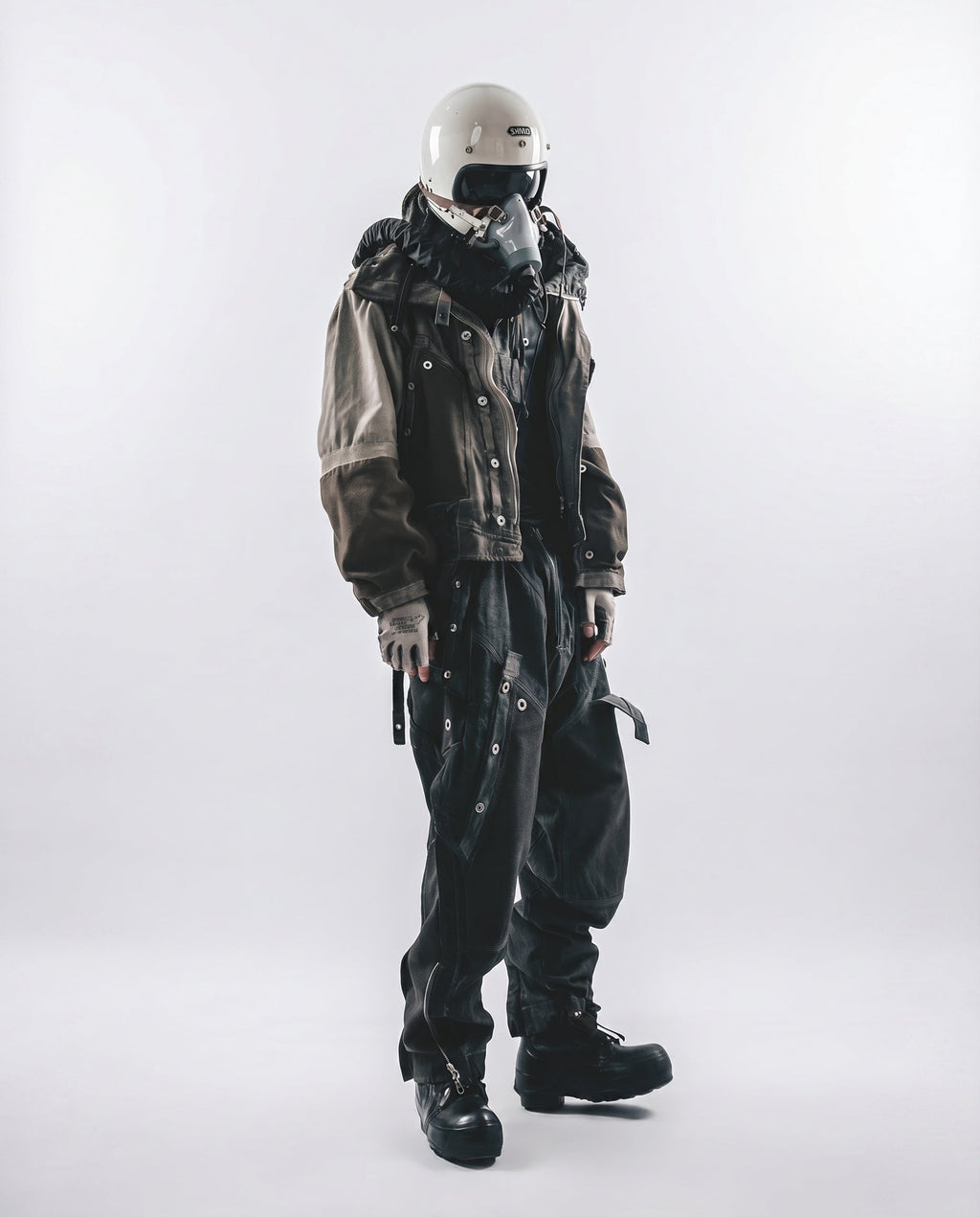 Wasteland Distressed Cotton Canvas Paneled Jacket