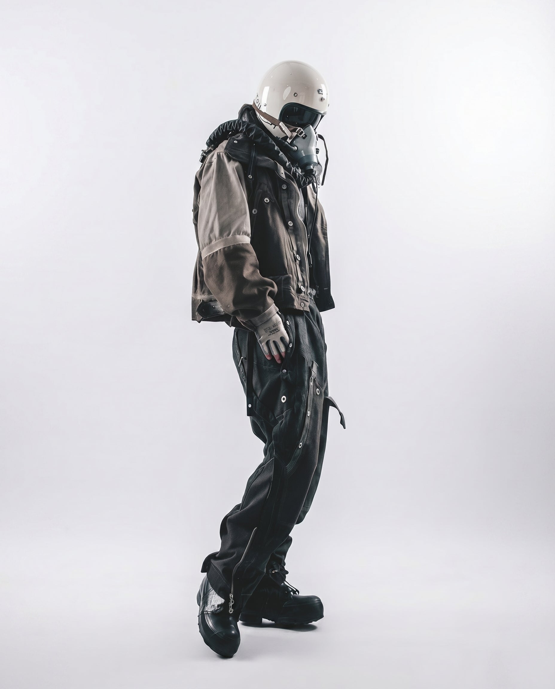 Wasteland Distressed Cotton Canvas Paneled Jacket