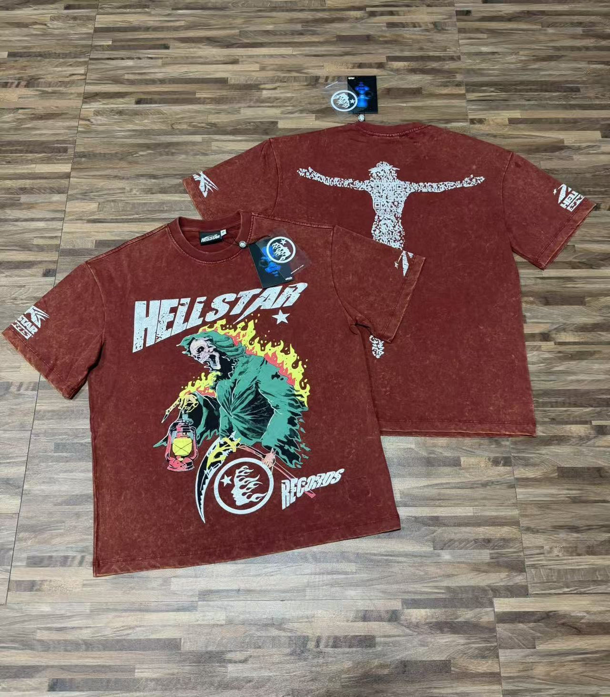 HELLSTAR Graphic Vintage Washed T-Shirt – Streetwear Oversized Short Sleeve Tee
