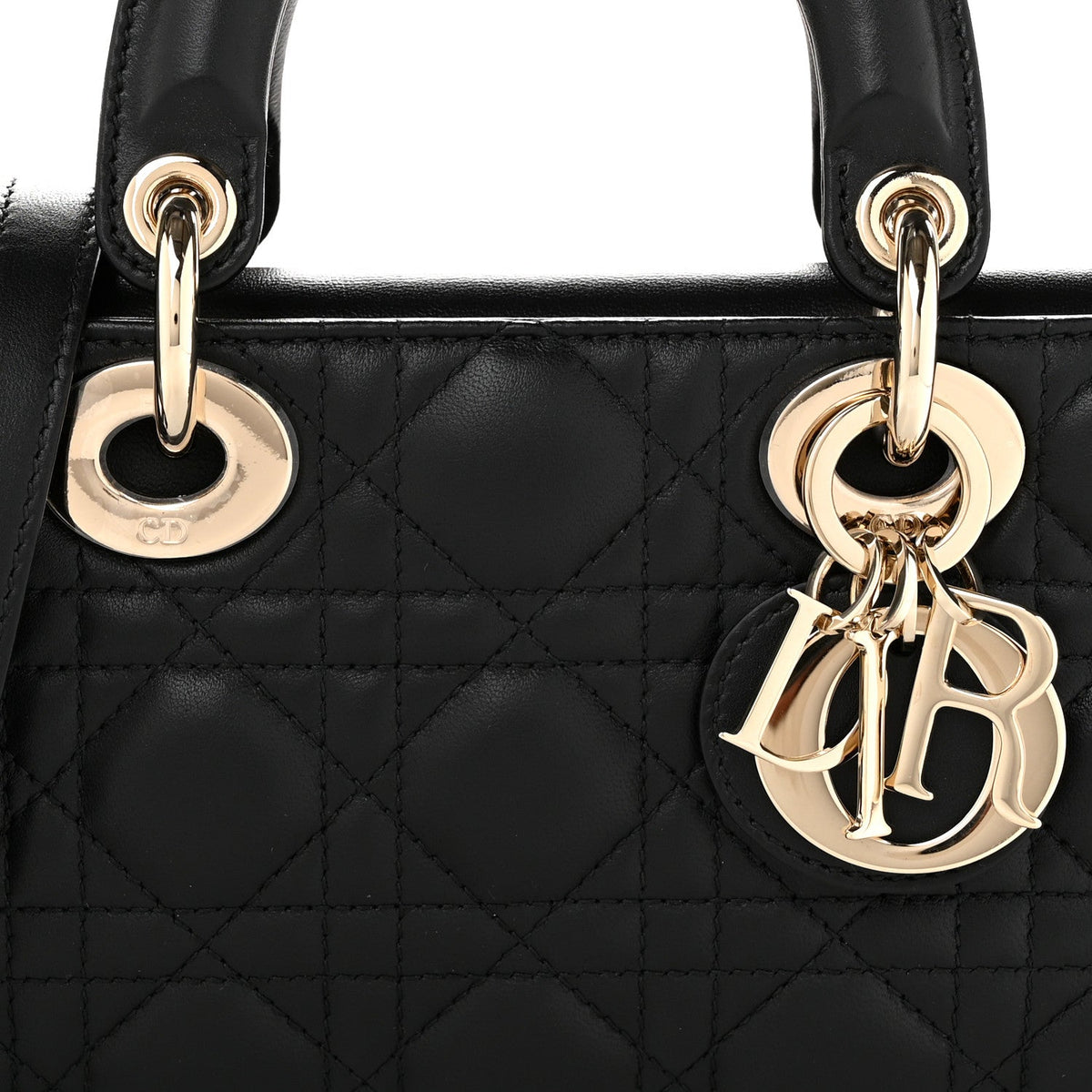 Lambskin Cannage Small Lady D-Joy Black