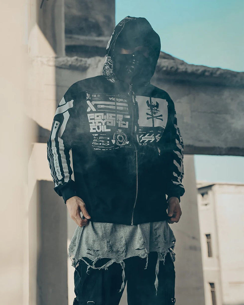 Darkness Cyber Zip Hooded Jacket