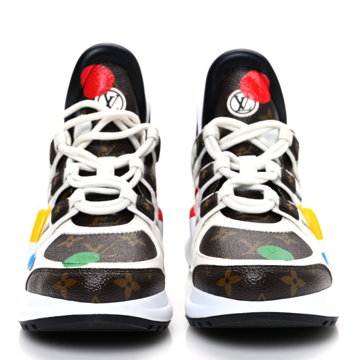 LV X YK Calfskin Monogram Dots Monogram Archlight Sneakers White