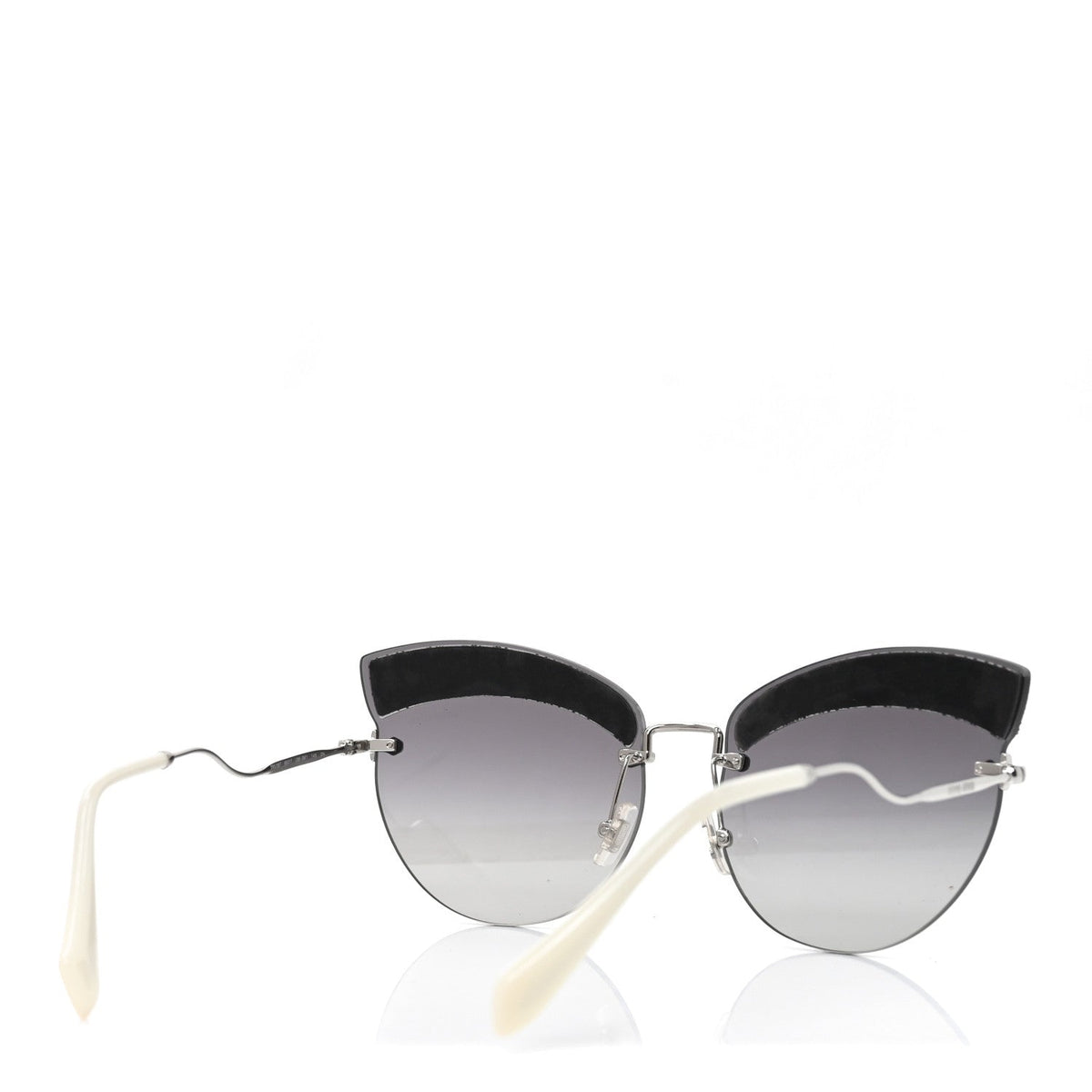 Acetate Glitter Cat Eye Sunglasses SMU58T Black