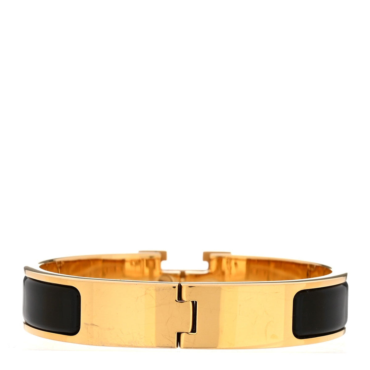 Enamel Narrow Clic Clac H Bracelet PM Black