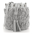 Paillettes Mate Bucket Bag Argento