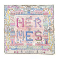 Silk Super Silk Quest Scarf 90 Cream Rose Blue