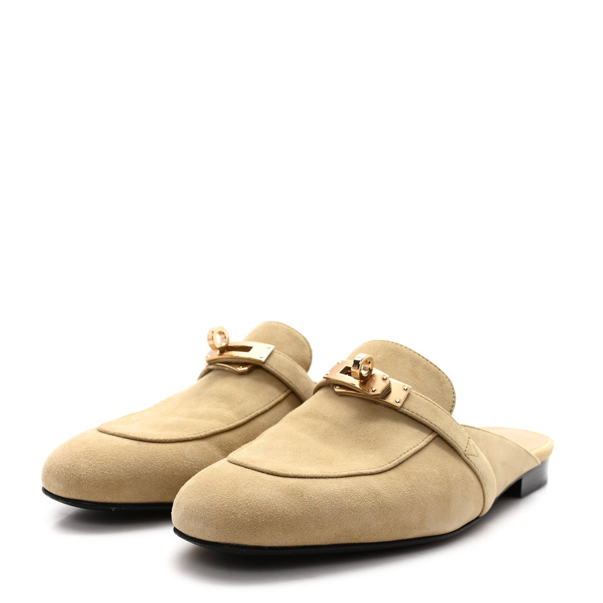 Suede Goatskin Oz Mules 37 Beige Sable