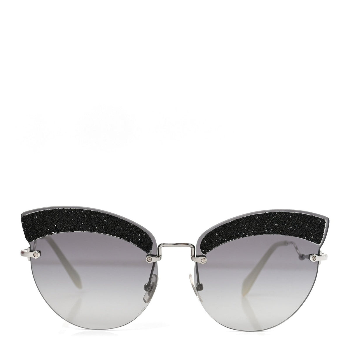 Acetate Glitter Cat Eye Sunglasses SMU58T Black