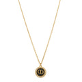 Metal Pearl CD Necklace Gold Black