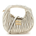 Metallic Nappa Matelasse Micro Wander Hobo Pirite Pirite