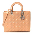 Patent Cannage Large Lady Dior Rose Clair