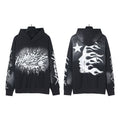 HELLSTAR Flame Graphic Hoodie Black