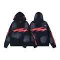 HELLSTAR Black Red Flame Graphic Hoodie