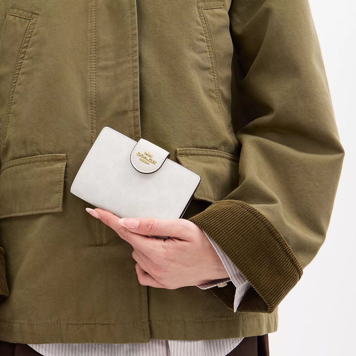 Coach Outlet Medium Corner Zip Wallet In Signature Canvas