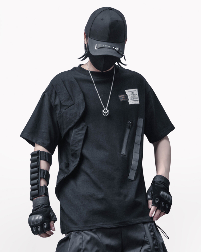 Techwear Functional Patchwork Cargo T-Shirt