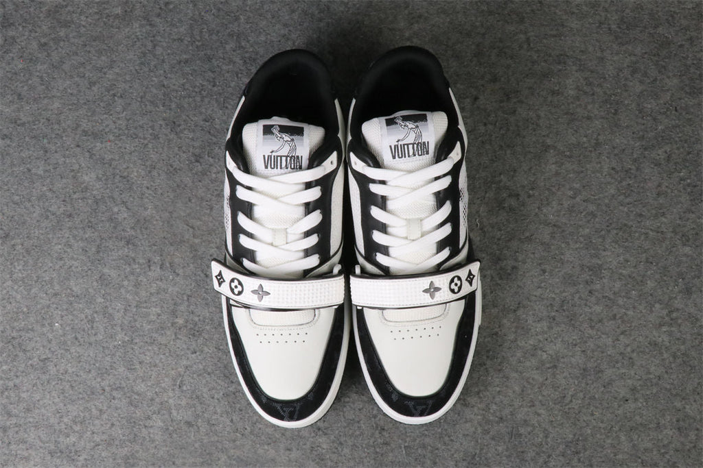 LV Trainer Low 'Velcro Strap - Black Monogram Denim'