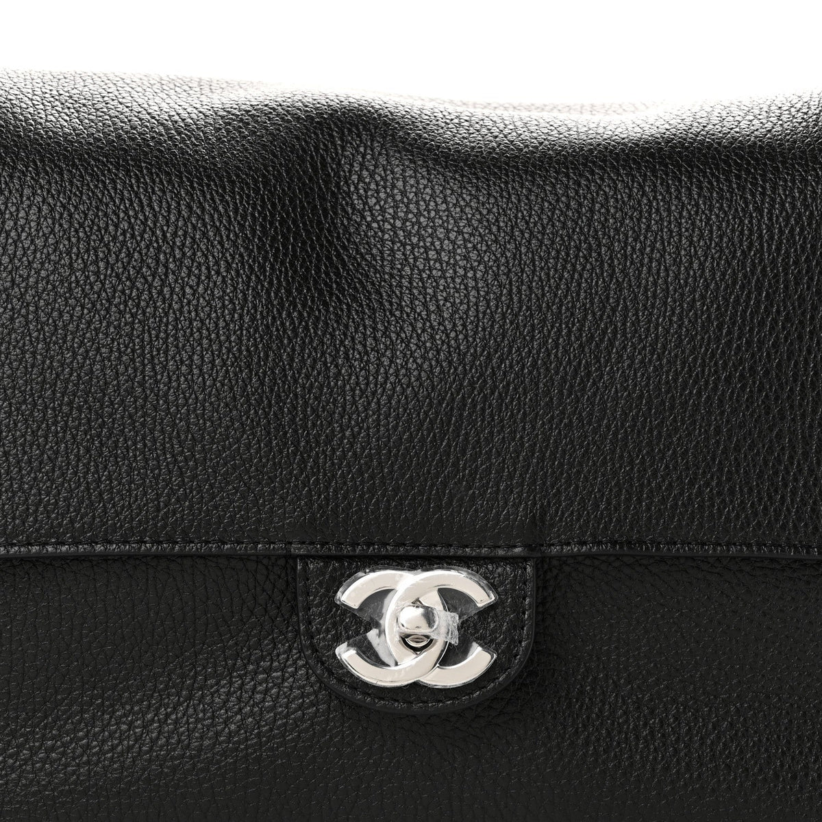 Grained Calfskin Small Souplissimo Maxi Flap Black