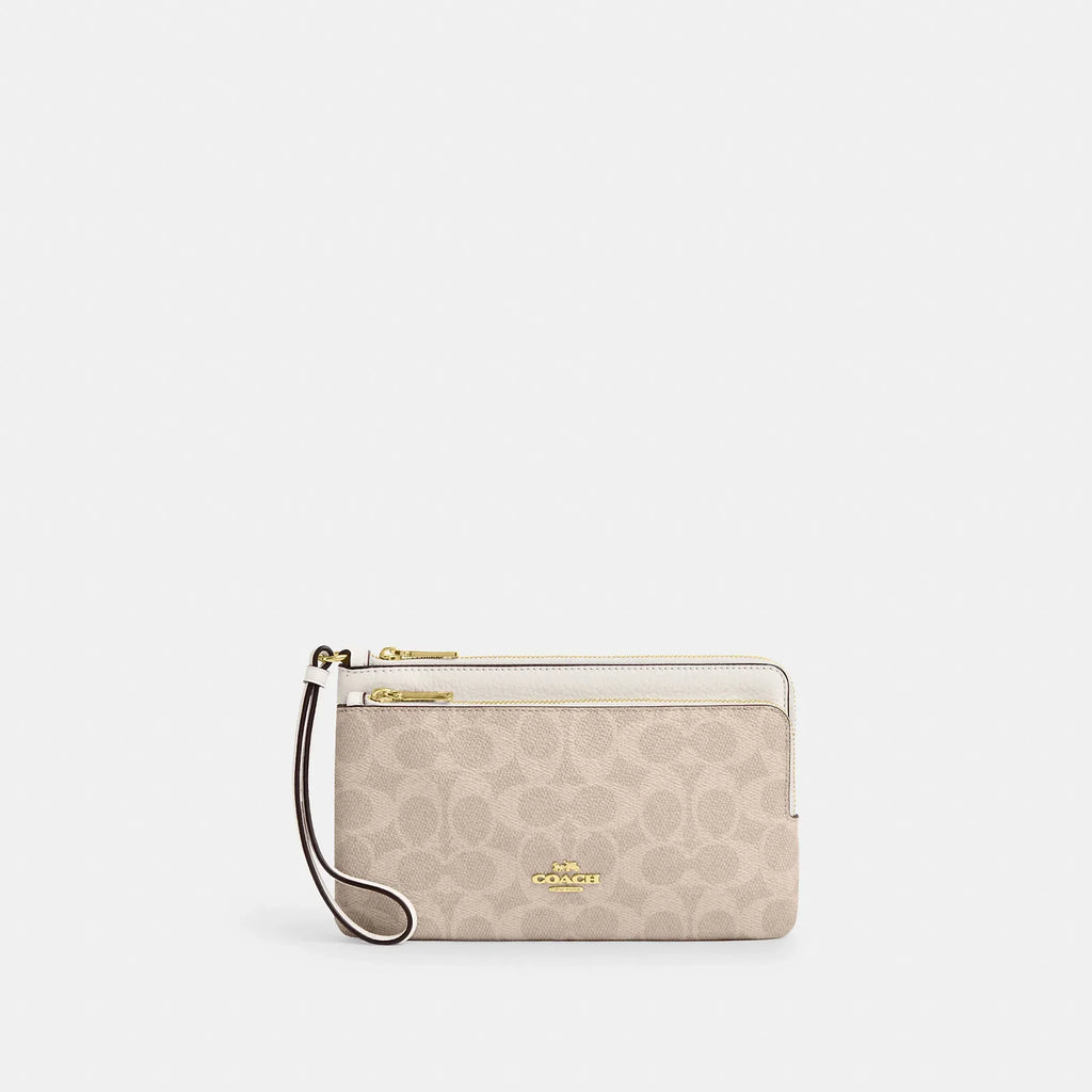 Coach Outlet Double Zip Wallet In Signature Canvas