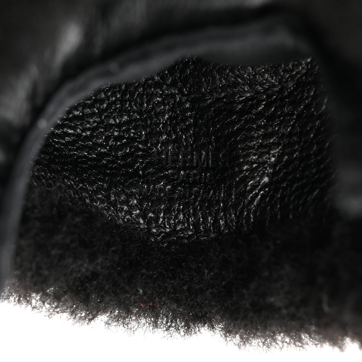 Milo Lambskin Merinos Wool Grigri Rodeo Robeo Plush Bag Charm PM Black