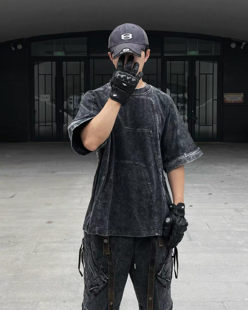 Apocalypse Washed Patchwork Tactical Cargo Shorts | Baggy Jorts