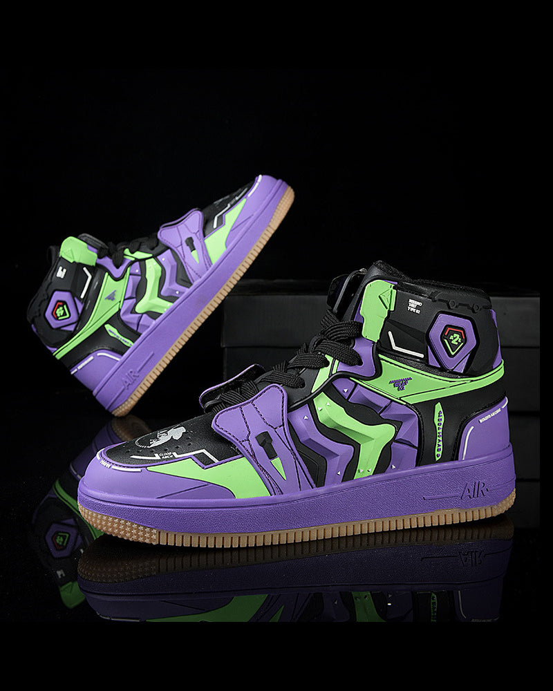 Cyberpunk Techwear Mecha Purple Sneakers