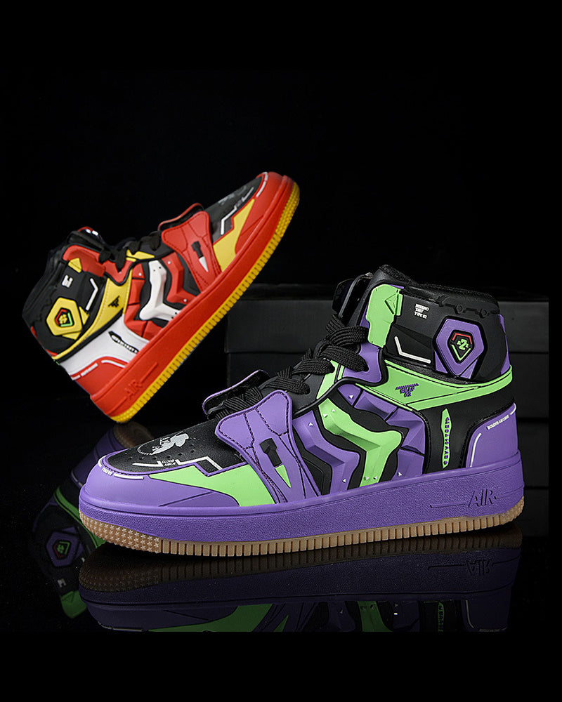 Cyberpunk Techwear Mecha Purple Sneakers