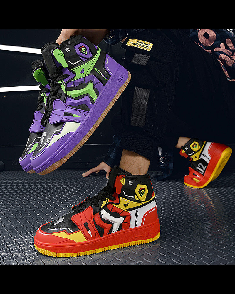 Cyberpunk Techwear Mecha Purple Sneakers