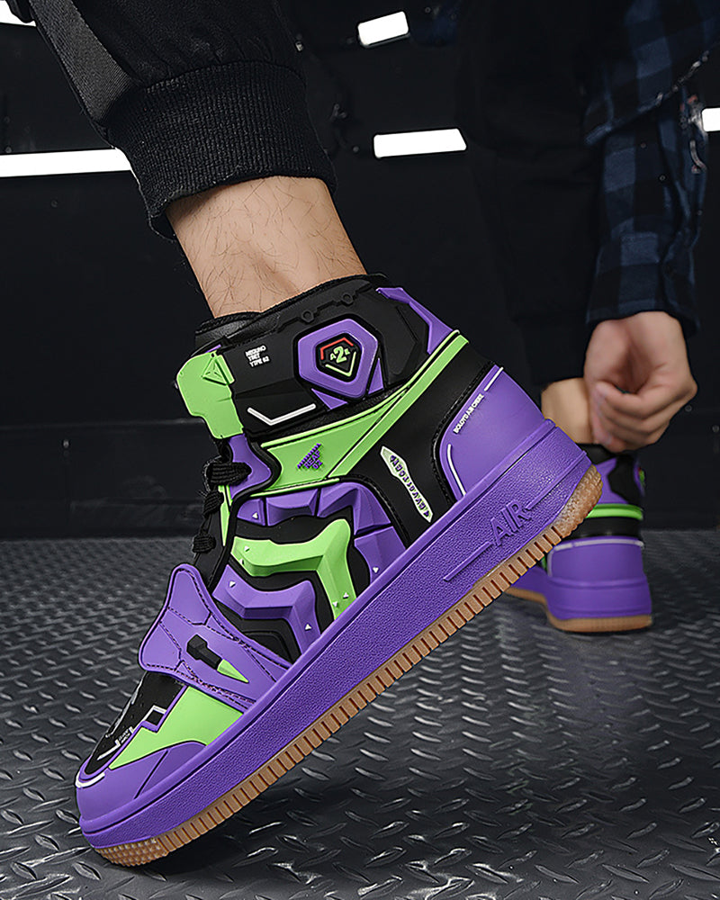 Cyberpunk Techwear Mecha Purple Sneakers
