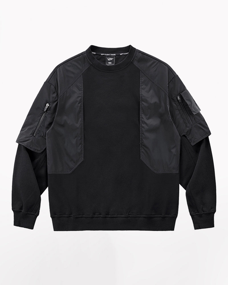 Cyberpunk Fake Two Piece Crewneck Sweatshirt