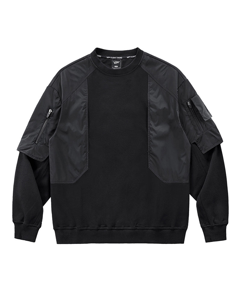Cyberpunk Fake Two Piece Crewneck Sweatshirt