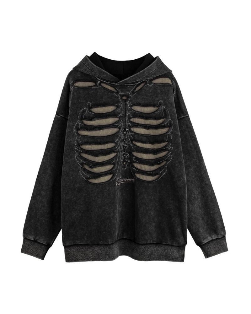 Opium Style Hollow Out Skeleton Hoodie
