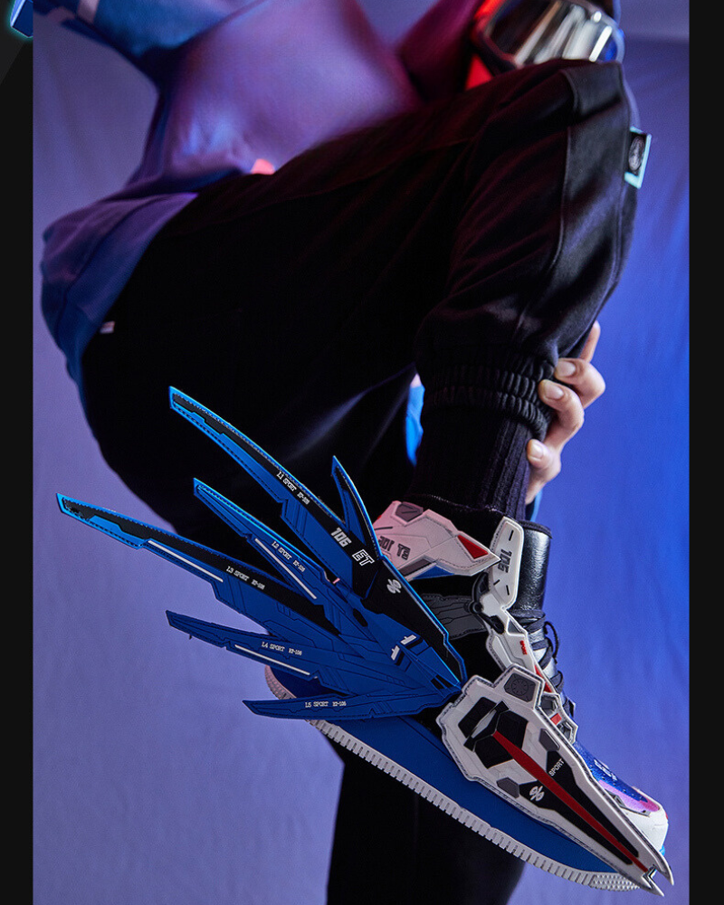 Cyberpunk Mecha Wings Sneakers|Blue Purple Red