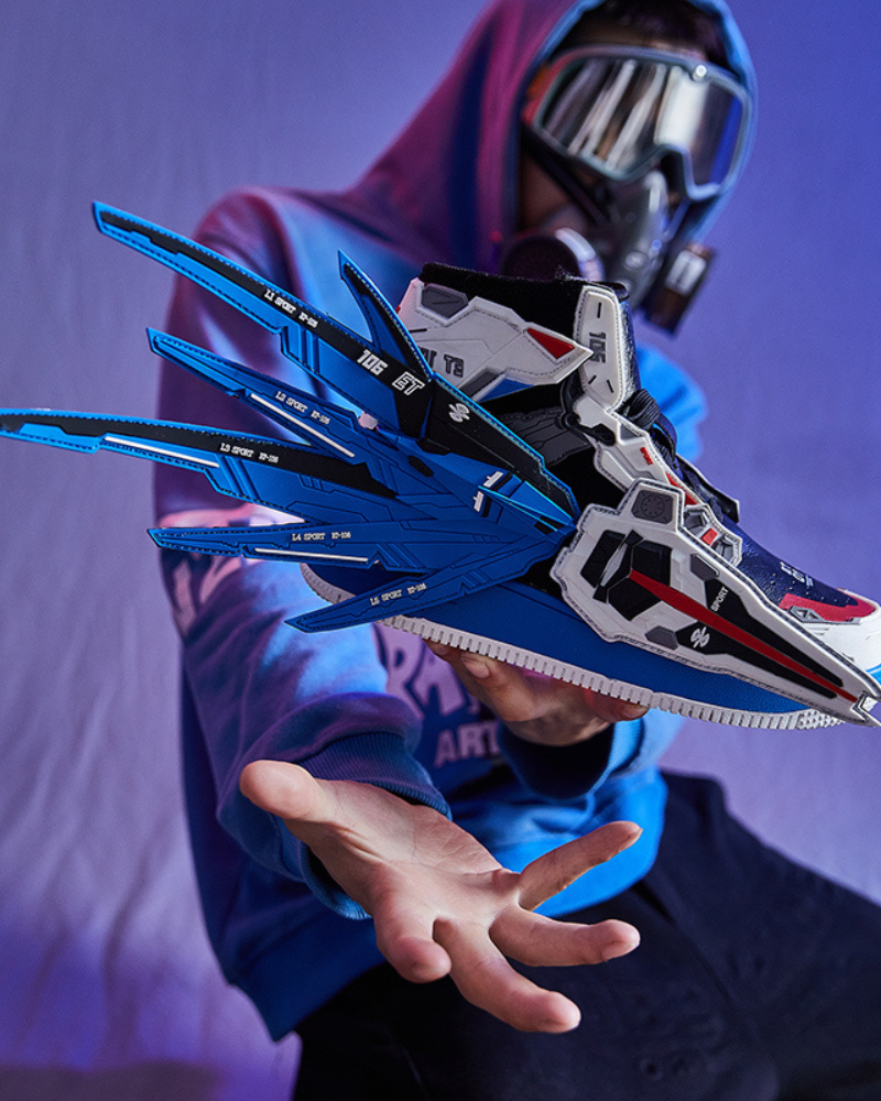 Cyberpunk Mecha Wings Sneakers|Blue Purple Red