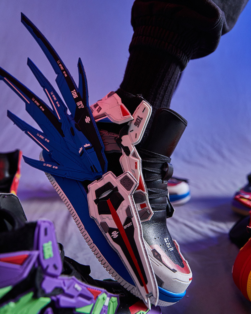 Cyberpunk Mecha Wings Sneakers|Blue Purple Red