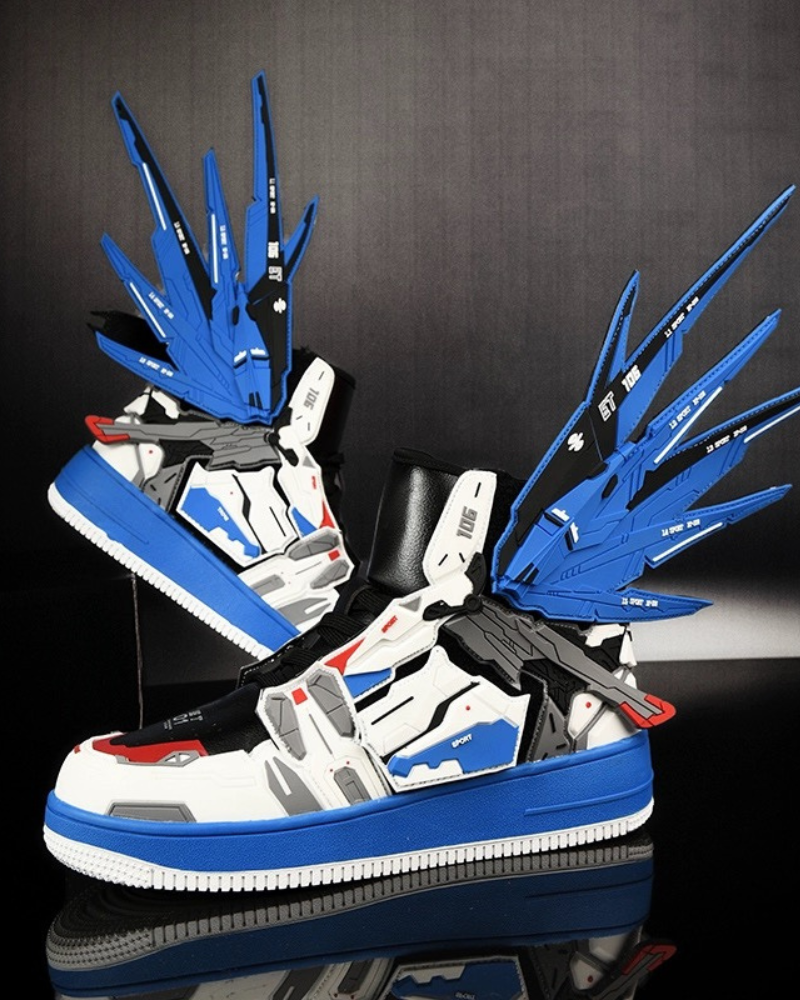 Cyberpunk Mecha Wings Sneakers|Blue Purple Red