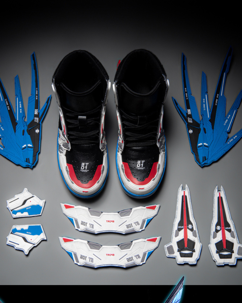 Cyberpunk Mecha Wings Sneakers|Blue Purple Red