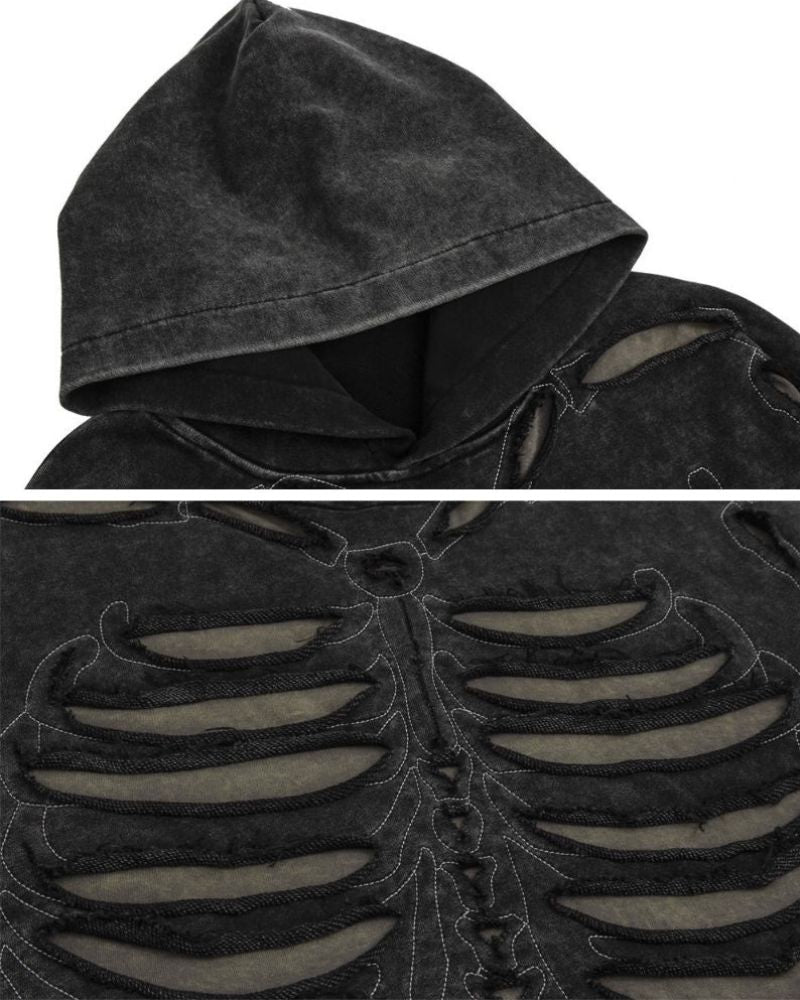 Opium Style Hollow Out Skeleton Hoodie