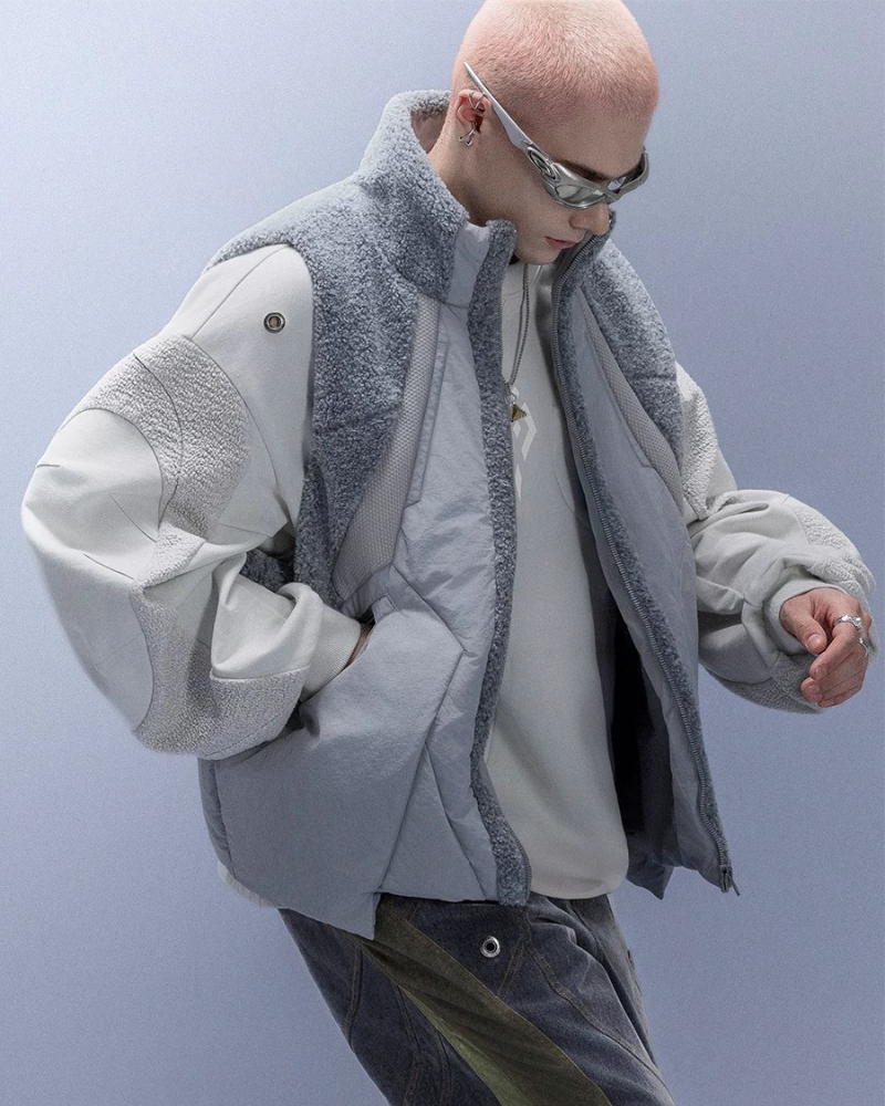 XIPHEVIL Cyberpunk Outfits Stand-Collar Lightweight Winter Down Vest