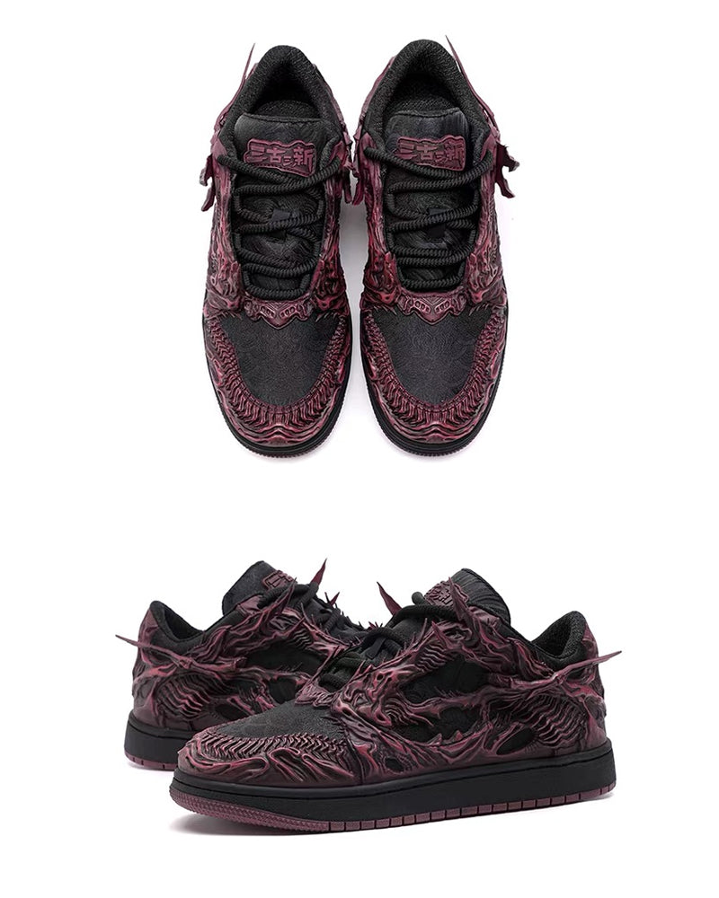 Techwear Armor-Textured Low-Top Sneakers