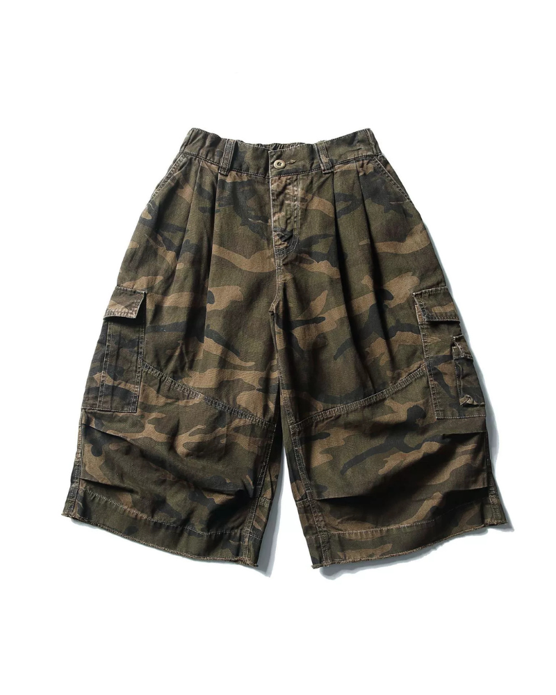 Streetwear Denim Style Baggy Camo Jorts