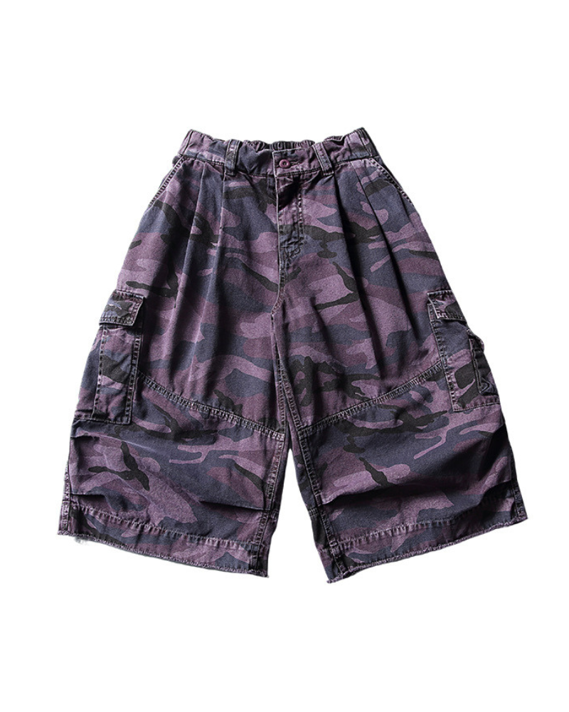 Streetwear Denim Style Baggy Camo Jorts